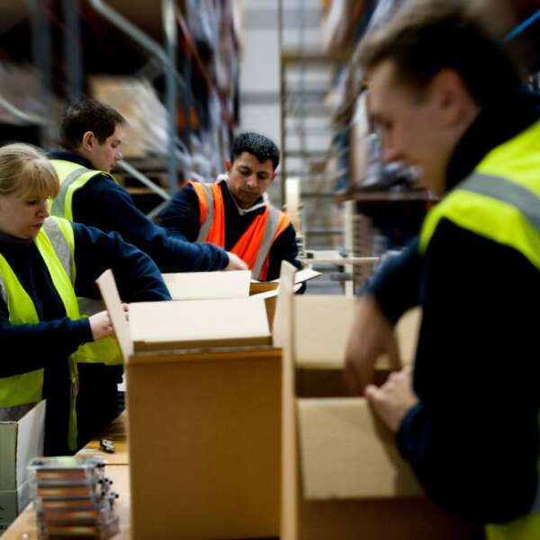 The Ark-H team busy packing up boxes