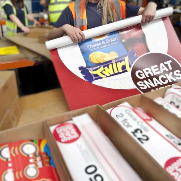 Packing up POS kits for a large retailer